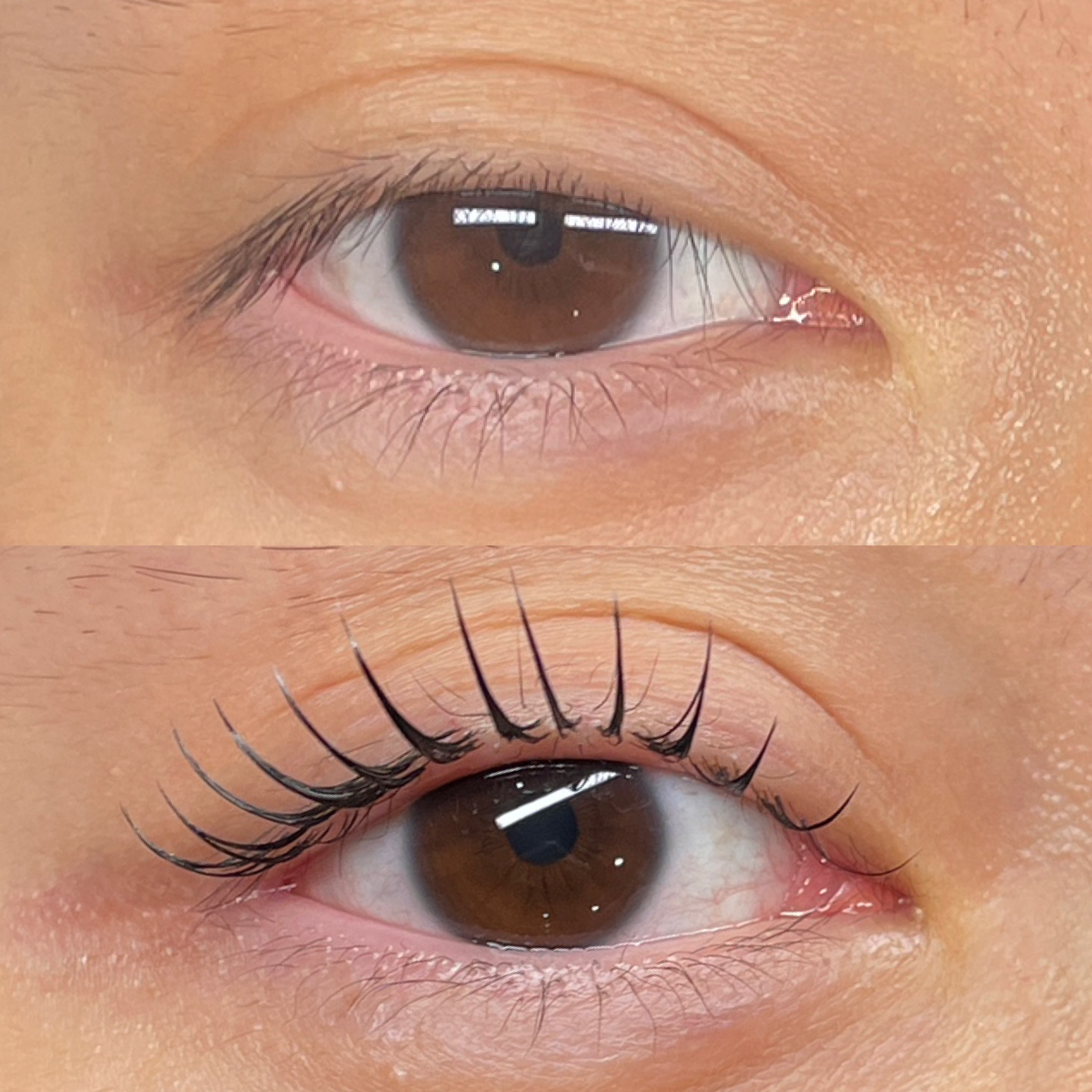 Before and after lash lift
