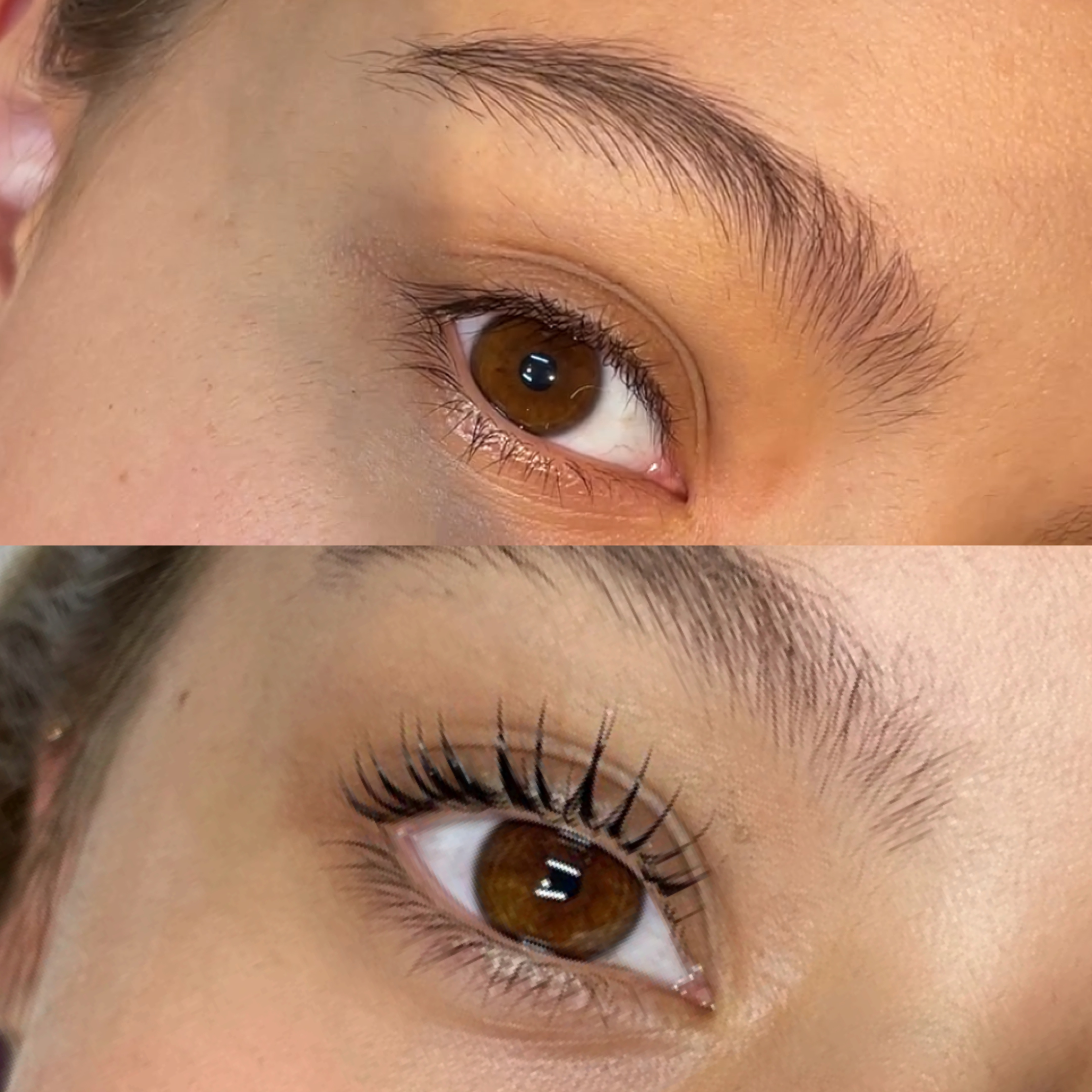 Lash lift before and after